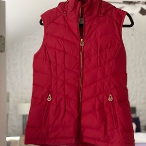 Red zip up vest